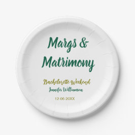 Plato De Papel Margs y matrimonio agregar nombre fecha despedida