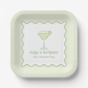 Plato De Papel "Margs y Matrimonio" Fiesta de Despedida de Solter