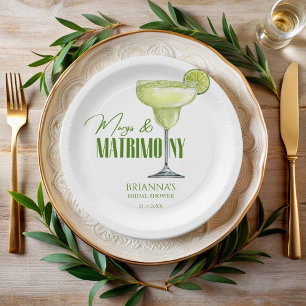 Plato De Papel Margs y monogramas de boda para ducha de novia