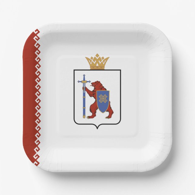 Plato De Papel Mari El Flag (Anverso)