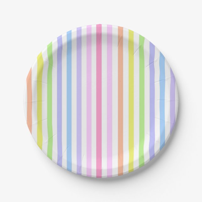 Plato De Papel Marie Antoinette candy stripes pastels french (Anverso)