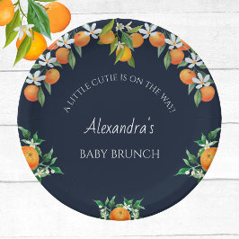 Plato De Papel Marina Un Naranja pequeño Citrus Baby Brunch