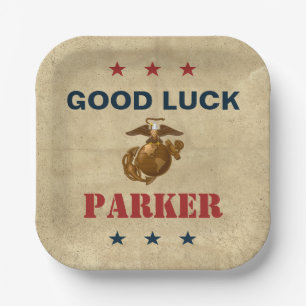 Plato De Papel Marines de Estados Unidos Sello 1 del cuerpo mar