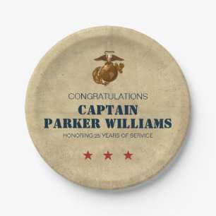 Plato De Papel Marines de Estados Unidos Sello 1 del cuerpo mar