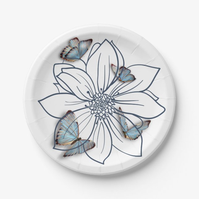 Plato De Papel Mariposa (Anverso)