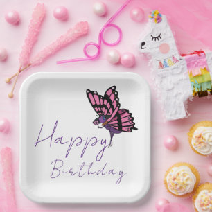 Plato De Papel Mariposa