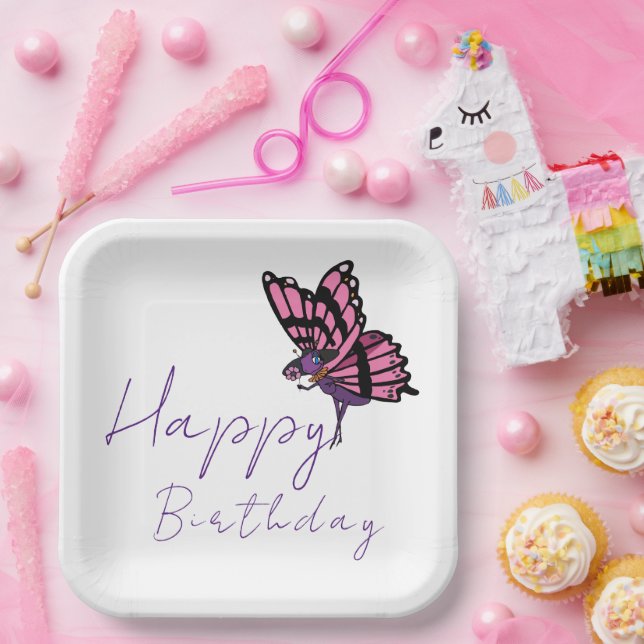 Plato De Papel Mariposa (Fiesta)