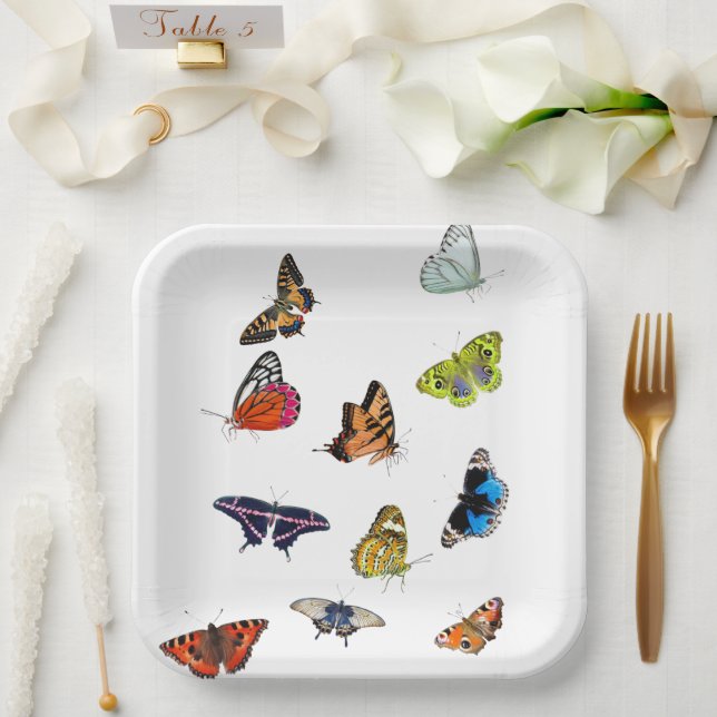 Plato De Papel Mariposa (Boda)