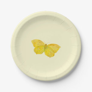 Plato De Papel Mariposa amarilla Frecuente Brillo volando