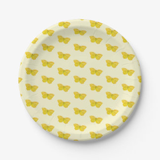Plato De Papel Mariposa amarilla Frecuente Brillo volando