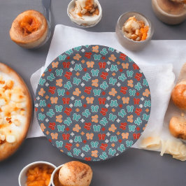 Plato De Papel Mariposa Cartoon Multicolor