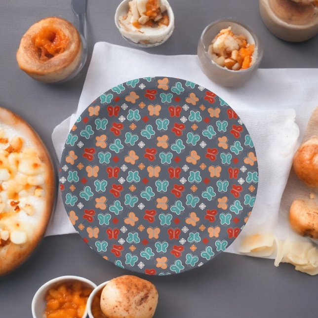 Plato De Papel Mariposa Cartoon Multicolor (butterfly theme party,birthday,wedding,baby shower,special occasion event paper plate party supplies)