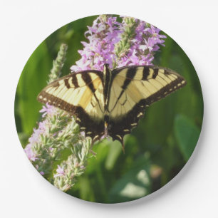 Plato De Papel Mariposa Cola de Golondrina en Flores Silvestres P