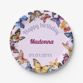 Plato De Papel Mariposa de vidrio templado 2