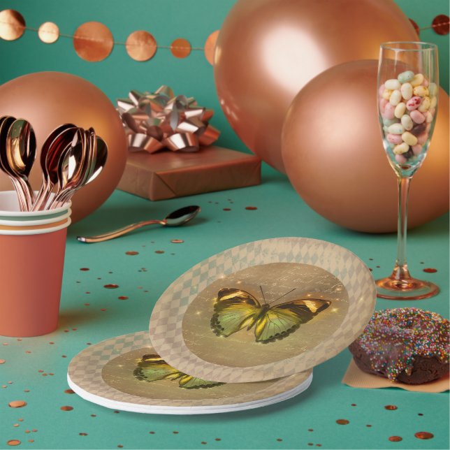 Plato De Papel Mariposa encantada (Multi)
