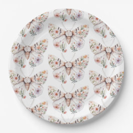 Plato De Papel Mariposa Floral Boho
