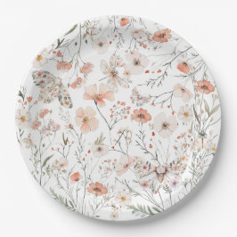 Plato De Papel Mariposa Floral Boho