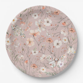Plato De Papel Mariposa Floral Boho