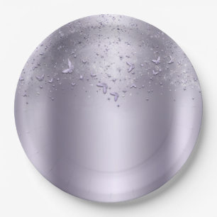 Plato De Papel Mariposa mariposa de goma Lilac 16 Fiesta