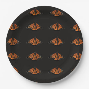 Plato De Papel Mariposa monarca en la llave del Naranja