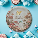 Plato De Papel Mariposa Mushroom Woodland Nature Baby Shower<br><div class="desc">Presentamos nuestras placas de papel Baby Shower para la naturaleza de los hongos mariposas Woodland! Eleva tu ducha de bebé con temática de bosque con nuestras placas de papel Baby Shower Butterfly Mushroom Woodland Nature. Estos platos con encanto presentan un diseño encantador inspirado en el bosque, adornado con delicadas mariposas,...</div>