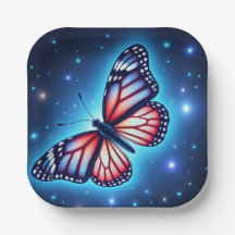 Mariposa rojaBlancaAzul