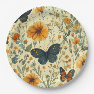 Plato De Papel Mariposa Silvestre Vintage (5)