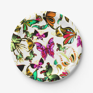 Plato De Papel Mariposas
