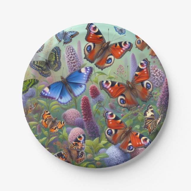 Plato De Papel Mariposas (Anverso)