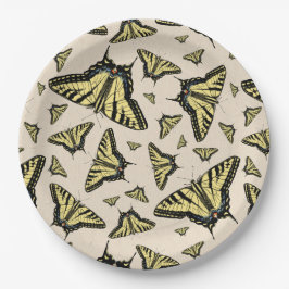 Plato De Papel Mariposas de cereal de cola de cereal amarillo del