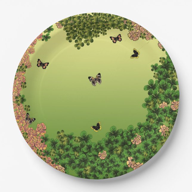 Plato De Papel Mariposas de la mañana (Anverso)
