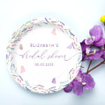 Plato De Papel Mariposas de Lavanda Púrpura Ducha de Novia<br><div class="desc">Mariposas De Lavanda Morada Placas De Papel De Ducha Bridal. Elementos coincidentes disponibles.</div>