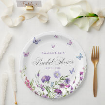 Mariposas Modernas Floral Purple Bridal Shower