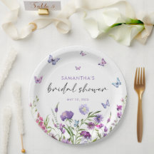 Mariposas Modernas Floral Purple Bridal Shower