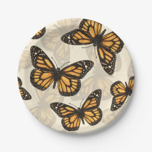Plato De Papel Mariposas monarcas