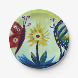 Plato De Papel Mariposas Personalizado Art Placas de papel de 7 p