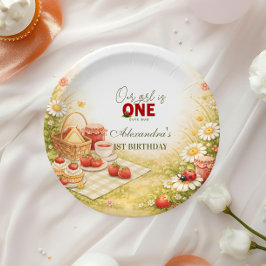 Plato De Papel Mariquita del Prado Caprichoso Cumpleaños 1