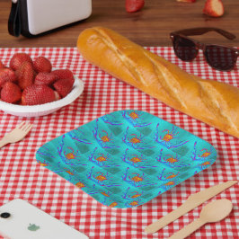 Plato De Papel Marítimo Guay Crabs Sea Blue