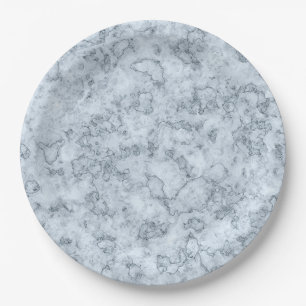 Plato De Papel Mármol azul