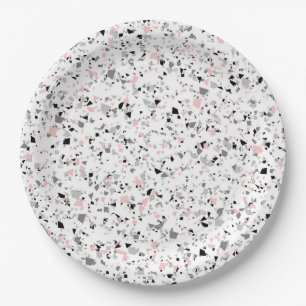 Plato De Papel Mármol, patatas fritas