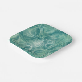 Plato De Papel Mármol verde