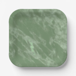 Plato De Papel Mármol Verde
