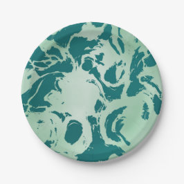 Plato De Papel Mármol verde