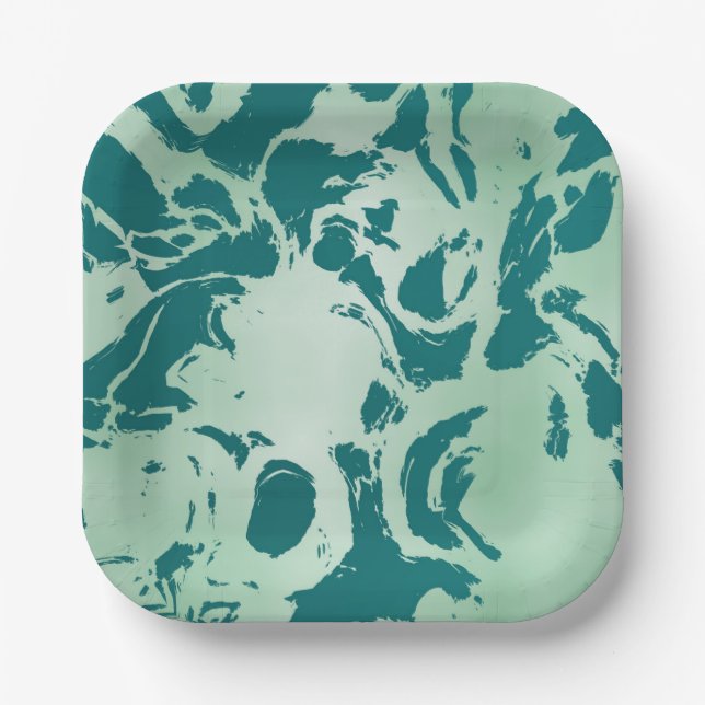 Plato De Papel Mármol verde (Anverso)