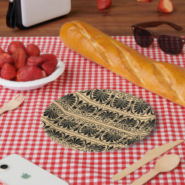 Plato De Papel Marrón del patrón árabe del Mediterráneo griego