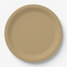 Plato de papel marrón neutro