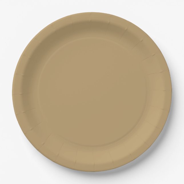 Plato de papel marrón neutro (Anverso)