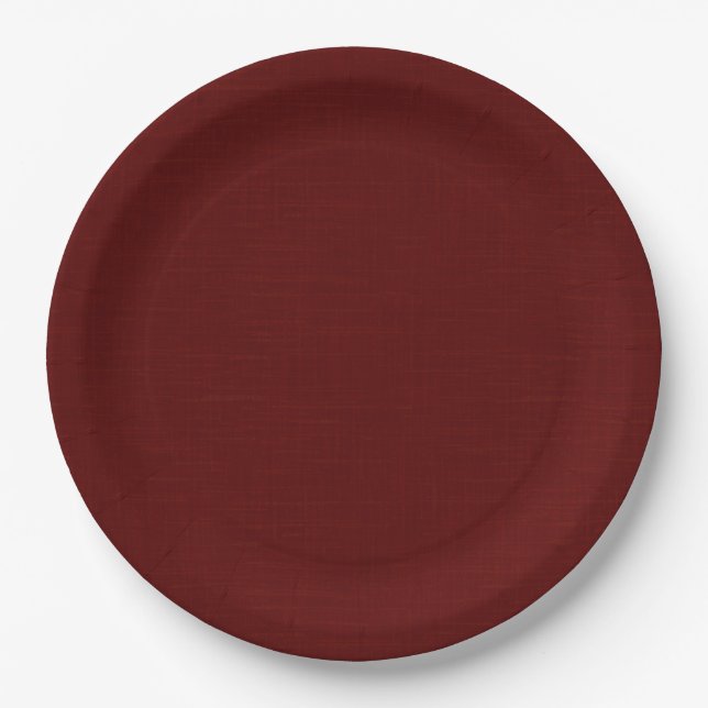 Plato De Papel Marrón rojizo oscuro texturizado. (Anverso)