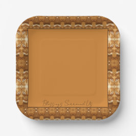 Plato De Papel Marrón Y Oro