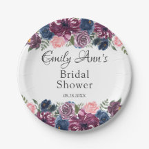 Marsala Rubor Pink Navy Peony Shower